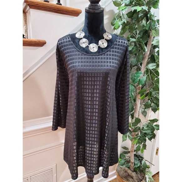 Grace Elements Women's Black Polyester Round Neck Long Sleeve Top Blouse Size 3X - Picture 11 of 15